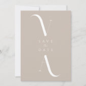Elegant Modern Minimalist Taupe Wedding Save The Date (Voorkant)