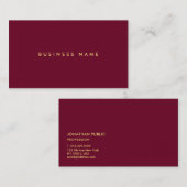 Elegant Modern Minimalist Template Gold Text Visitekaartje (Voorkant / Achterkant)