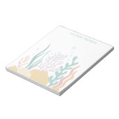 Elegant Modern Minimalist Tropical Sea Monogrammed Notitieblok (Linkerzijde)