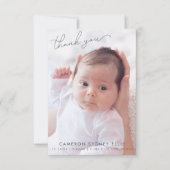 Elegant Modern Minimalist Two Baby Photo Birth Bedankkaart (Voorkant)