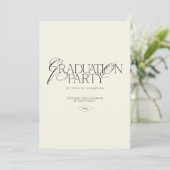 Elegant Modern Minimalist Typography Graduation Kaart (Staand voorkant)