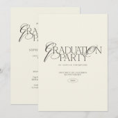 Elegant Modern Minimalist Typography Graduation Kaart (Voorkant / Achterkant)