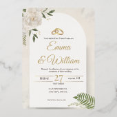 Elegant &Modern Minimalist Wedding Foil Invitation Folie Uitnodiging (Voorkant)