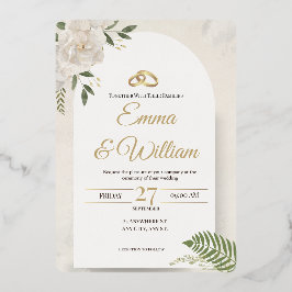 Elegant &Modern Minimalist Wedding Foil Invitation Folie Uitnodiging