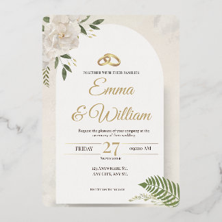 Elegant &Modern Minimalist Wedding Foil Invitation Folie Uitnodiging