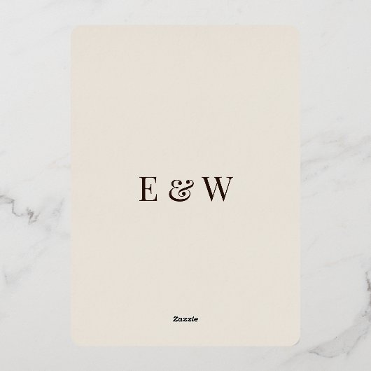 Elegant &Modern Minimalist Wedding Foil Invitation Folie Uitnodiging (Achterkant)