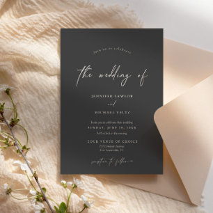 Elegant Modern Minimalist Wedding Kaart