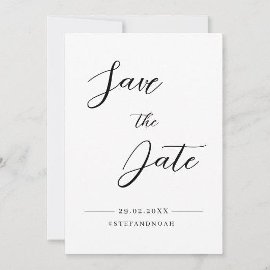 Elegant Modern Minimalist Wedding Save the Date (Voorkant)