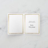 Elegant Modern Minimalist White Gold 50th Birthday Bedankkaart (Binnen)