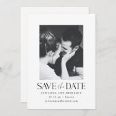 Elegant Modern Minimalist White Photo Wedding Save The Date (Voorkant / Achterkant)