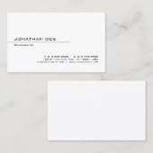 Elegant Modern Minimalist White Plain Professional Visitekaartje (Voorkant / Achterkant)