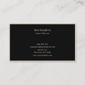 Elegant modern minimalistic Schwarz & Beige Visitekaartje (Achterkant)