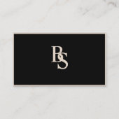 Elegant modern minimalistic Schwarz & Beige Visitekaartje (Voorkant)