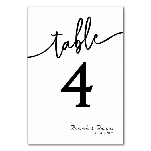 Elegant Modern Minimalistic Table Card Kaart (Voorkant)