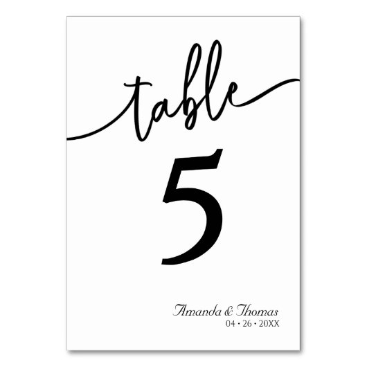 Elegant Modern Minimalistic Table Card Kaart (Voorkant)