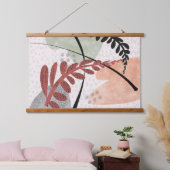 elegant modern , minimalistisch abstract blad gevl hangend wandkleed (Slaapkamer)