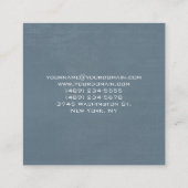 Elegant modern minimalistisch blauw grijs vierkante visitekaartje (Achterkant)
