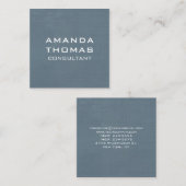 Elegant modern minimalistisch blauw grijs vierkante visitekaartje (Voorkant / Achterkant)