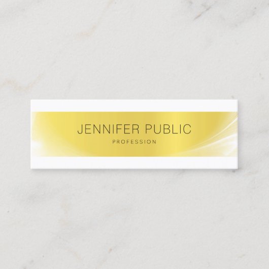 Elegant modern, minimalistisch design Gold Luxury  Mini Visitekaartje (Voorkant)