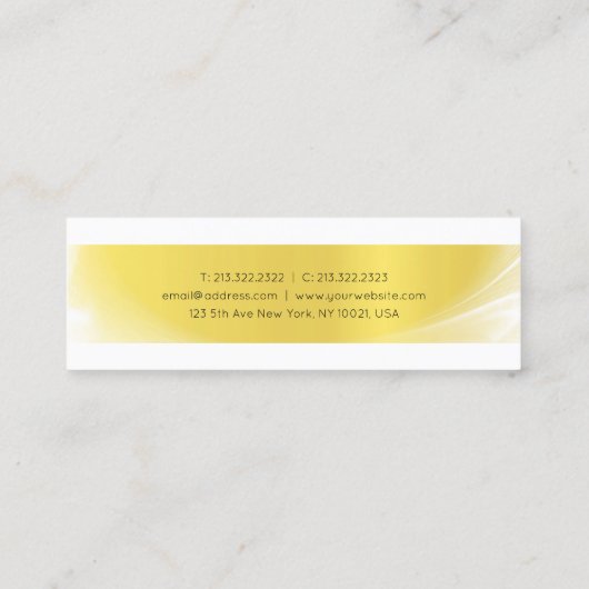 Elegant modern, minimalistisch design Gold Luxury  Mini Visitekaartje (Achterkant)