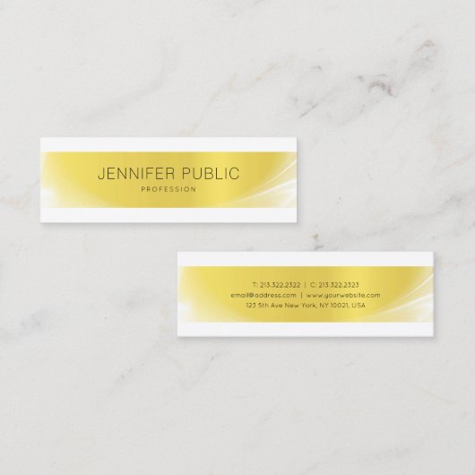 Elegant modern, minimalistisch design Gold Luxury  Mini Visitekaartje (Voorkant / Achterkant)