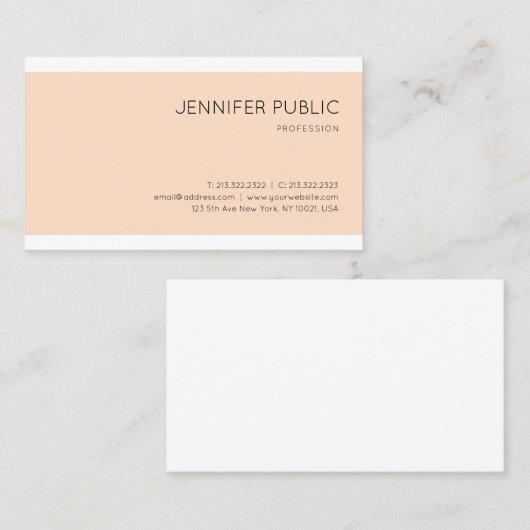 Elegant modern, minimalistisch design met hoge ton visitekaartje (Voorkant / Achterkant)