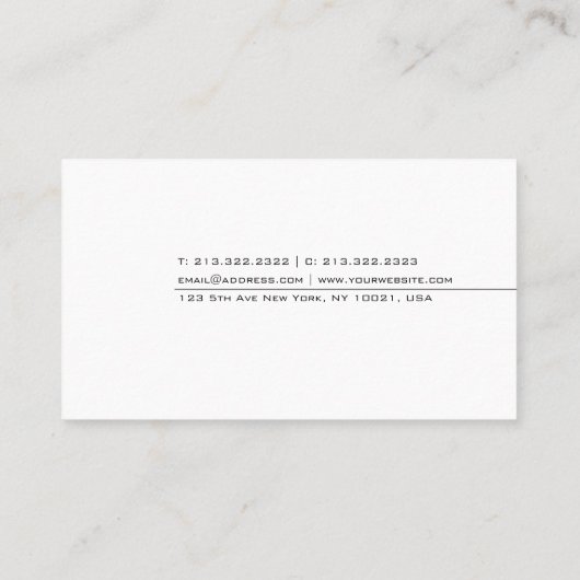 Elegant modern, minimalistisch design met hoge ton visitekaartje (Achterkant)