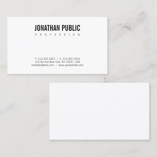 Elegant modern, minimalistisch design met rendy B& Visitekaartje (Voorkant / Achterkant)