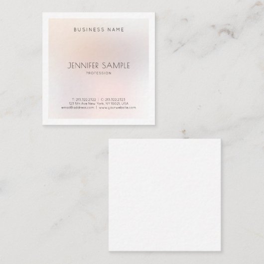 Elegant modern, minimalistisch design met rendy vl vierkante visitekaartje (Voorkant / Achterkant)