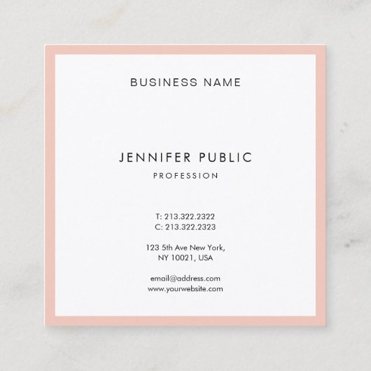 Elegant modern, minimalistisch design Professional Vierkante Visitekaartje (Achterkant)