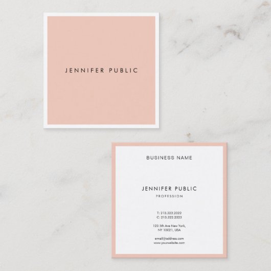 Elegant modern, minimalistisch design Professional Vierkante Visitekaartje (Voorkant / Achterkant)
