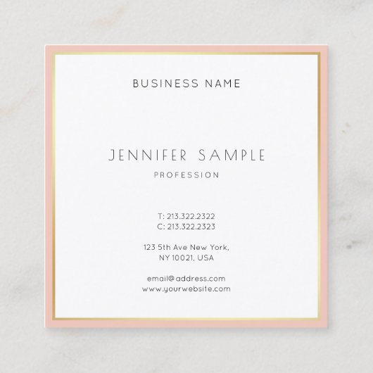 Elegant modern, minimalistisch design Professional Vierkante Visitekaartje (Achterkant)