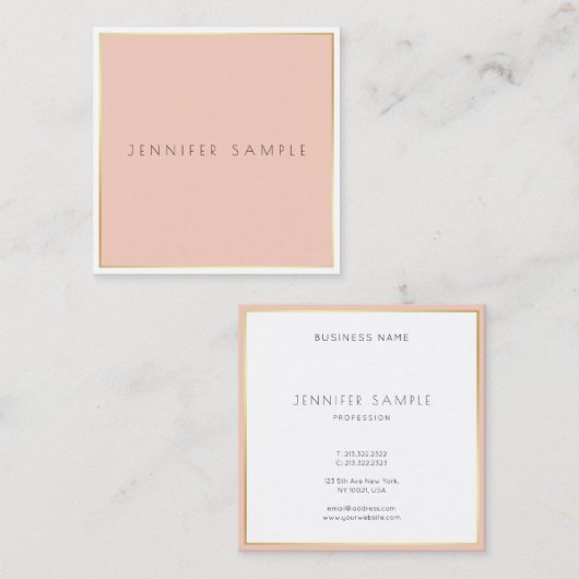 Elegant modern, minimalistisch design Professional Vierkante Visitekaartje (Voorkant / Achterkant)