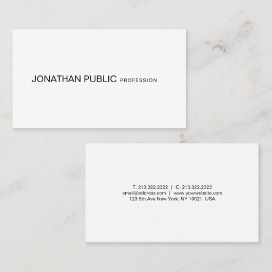 Elegant modern, minimalistisch design Professional Visitekaartje (Voorkant / Achterkant)