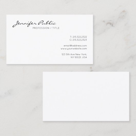 Elegant modern minimalistisch design Schattige Visitekaartje (Voorkant / Achterkant)