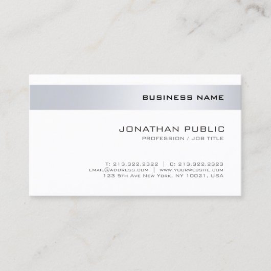 Elegant modern minimalistisch design trendy bedrij visitekaartje (Voorkant)