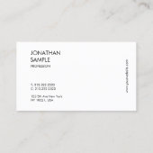 Elegant modern, minimalistisch draagvlak visitekaartje (Achterkant)