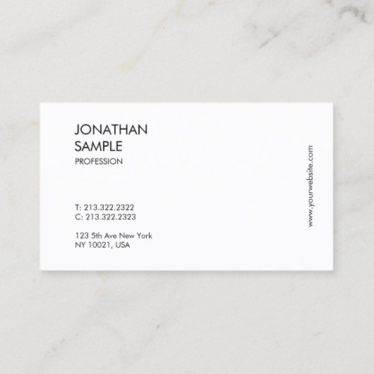 Elegant modern, minimalistisch draagvlak visitekaartje (Achterkant)