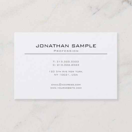 Elegant Modern Minimalistisch Duidelijk Visitekaartje (Voorkant)