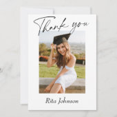 Elegant modern, minimalistisch eenvoudig foto-Afst Bedankkaart (Voorkant)