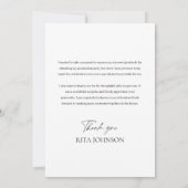 Elegant modern, minimalistisch eenvoudig foto-Afst Bedankkaart (Achterkant)