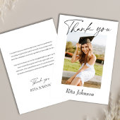 Elegant modern, minimalistisch eenvoudig foto-Afst Bedankkaart