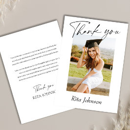 Elegant modern, minimalistisch eenvoudig foto-Afst Bedankkaart