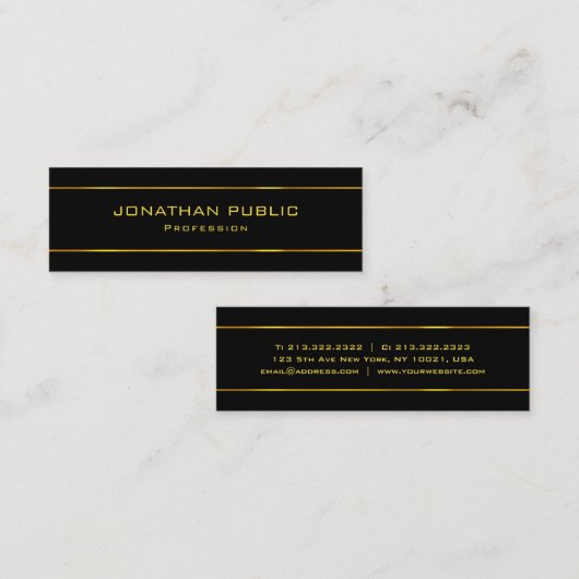 Elegant Modern Minimalistisch Eenvoudig Sjabloon G Mini Visitekaartje (Voorkant / Achterkant)