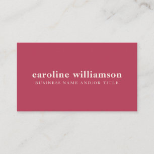 Elegant Modern Minimalistisch Effenkleurig Magenta Visitekaartje