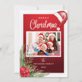 Elegant modern minimalistisch | Foto van de kerstf Feestdagenkaart (Voorkant)