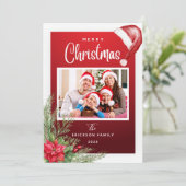 Elegant modern minimalistisch | Foto van de kerstf Feestdagenkaart (Staand voorkant)