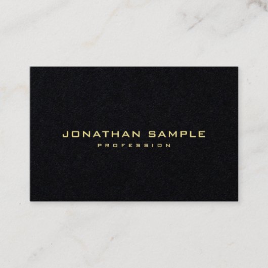 Elegant modern minimalistisch Gold Text Premium Bl Visitekaartje (Voorkant)