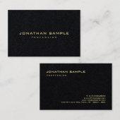 Elegant modern minimalistisch Gold Text Premium Bl Visitekaartje (Voorkant / Achterkant)
