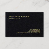 Elegant modern minimalistisch Gold Text Premium Bl Visitekaartje (Achterkant)